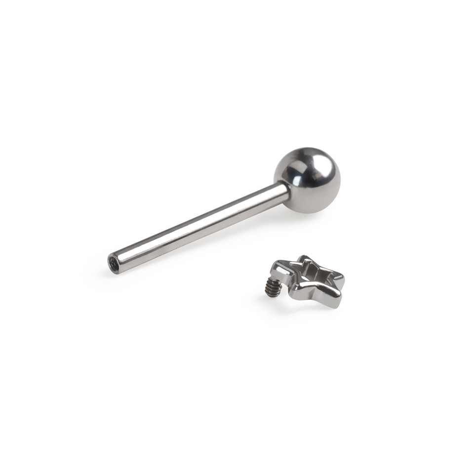 Barbell en titane pour la langue avec une étoile