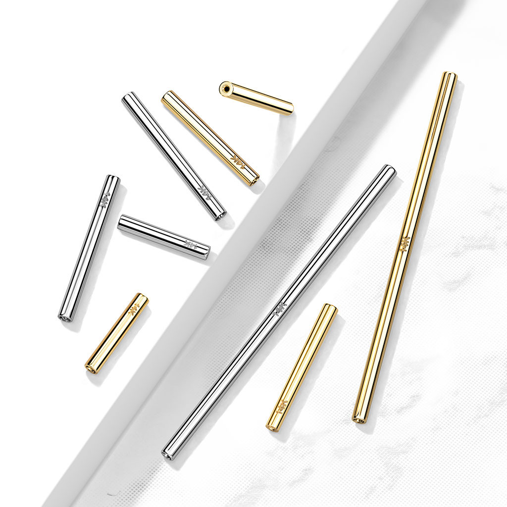 Barre push-in sans filetage en or 14 carats
