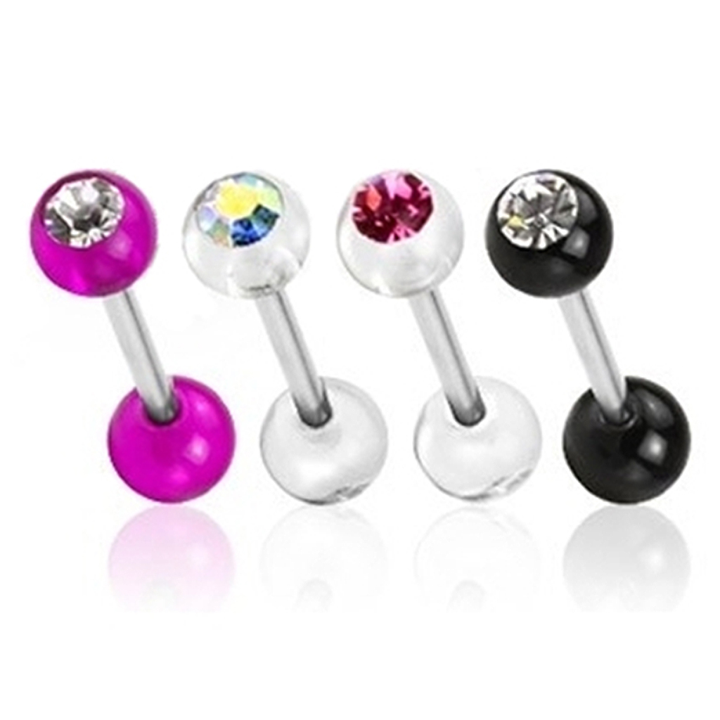 Beau lot de 4 piercing pour la langue en pierre